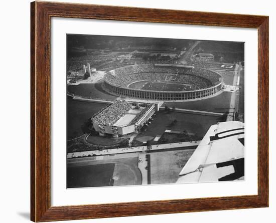 The 1936 Berlin Olympic Stadium, Aerial View, in Berlin, Germany in 1936-Robert Hunt-Framed Photographic Print