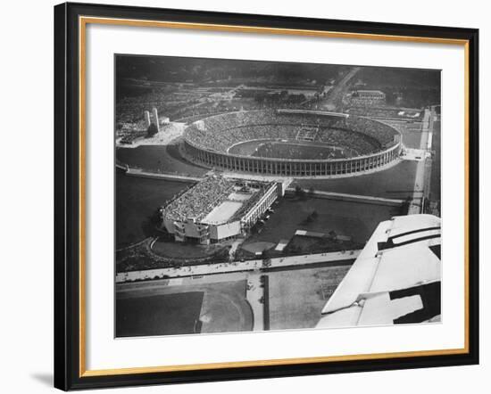 The 1936 Berlin Olympic Stadium, Aerial View, in Berlin, Germany in 1936-Robert Hunt-Framed Photographic Print