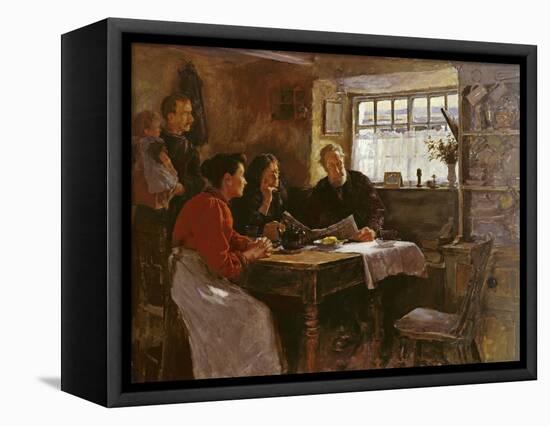 The 22nd January 1901 (Reading the News of the Queen's Death in a Cornish Cottage)-Stanhope Alexander Forbes-Framed Premier Image Canvas