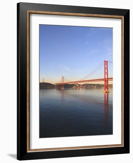 The 25Th April Bridge Over the Tagus River, Lisbon, Portugal, Europe-null-Framed Photographic Print