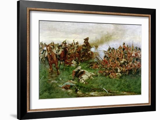 The 28th (1st Gloucestershire Regiment) at Waterloo, 1914-William Barnes Wollen-Framed Giclee Print