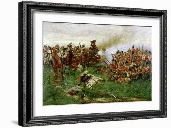 The 28th (1st Gloucestershire Regiment) at Waterloo, 1914-William Barnes Wollen-Framed Giclee Print