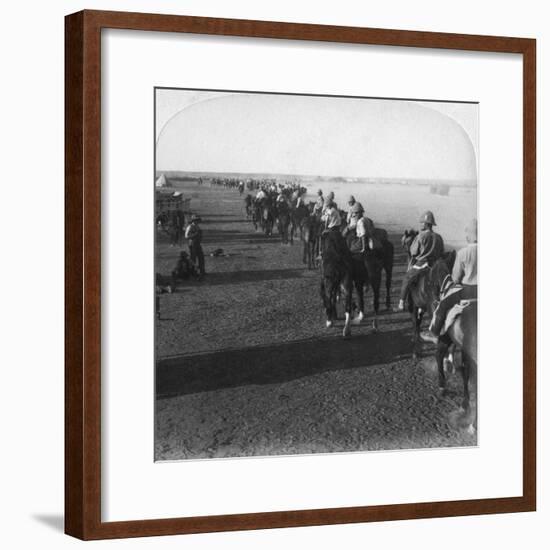 The 38th Battery at the Modder before Taking Part in Roberts' Advance, South Africa, Boer War, 1900-Underwood & Underwood-Framed Giclee Print