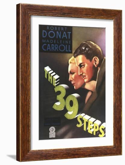 The 39 Steps, from Left: Madeleine Carroll, Robert Donat, 1935-null-Framed Art Print