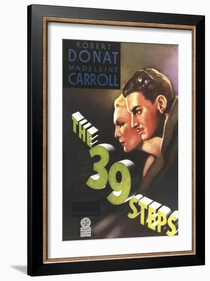 The 39 Steps, from Left: Madeleine Carroll, Robert Donat, 1935-null-Framed Art Print