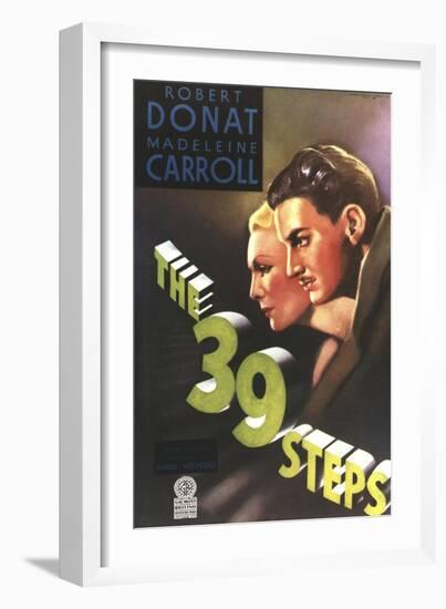 The 39 Steps, from Left: Madeleine Carroll, Robert Donat, 1935-null-Framed Art Print