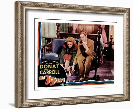 The 39 Steps, Madeleine Carroll, Robert Donat, 1935-null-Framed Art Print