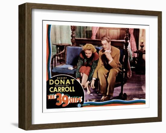 The 39 Steps, Madeleine Carroll, Robert Donat, 1935-null-Framed Art Print