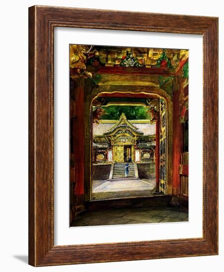 The 3rd Gate, Iyemitsu Temple, Nikko, Japan, C.1886-John La Farge-Framed Giclee Print