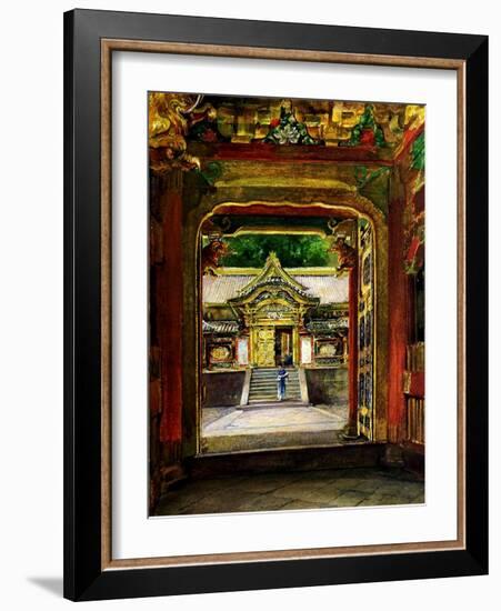 The 3rd Gate, Iyemitsu Temple, Nikko, Japan, C.1886-John La Farge-Framed Giclee Print