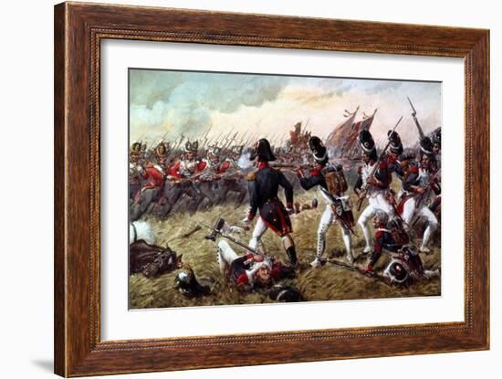 The 3rd Regiment of Foot Guards Repulsing the Final Charge of the Old Guard at the Battle of…-Richard Simkin-Framed Giclee Print