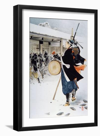 The 47 Ronin under the Leadership of Oishi Yoshio Destroying Kira's House-Japanese School-Framed Giclee Print