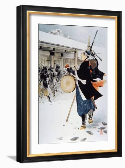 The 47 Ronin under the Leadership of Oishi Yoshio Destroying Kira's House-Japanese School-Framed Giclee Print