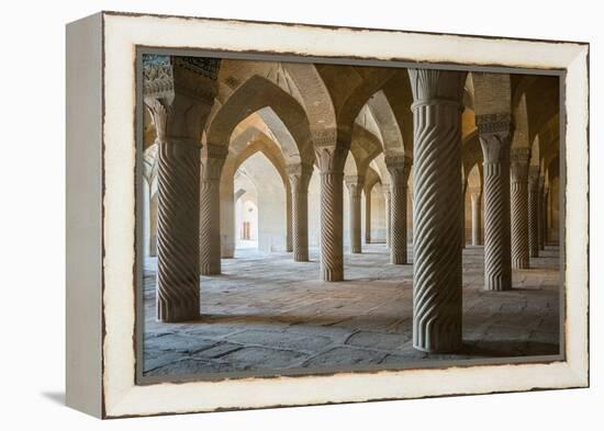 The 48 carved column prayer hall, Masjed-e Vakil (Regent's Mosque), Shiraz, Iran, Middle East-James Strachan-Framed Premier Image Canvas