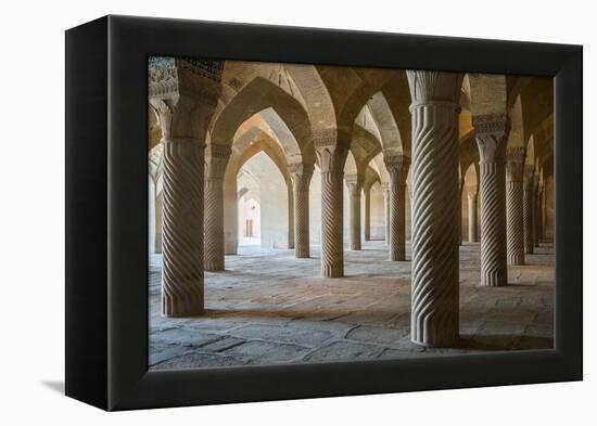 The 48 carved column prayer hall, Masjed-e Vakil (Regent's Mosque), Shiraz, Iran, Middle East-James Strachan-Framed Premier Image Canvas
