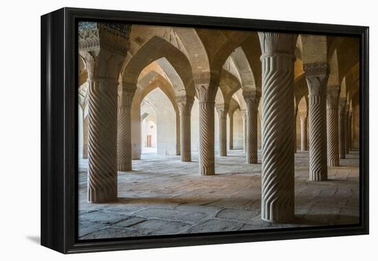 The 48 carved column prayer hall, Masjed-e Vakil (Regent's Mosque), Shiraz, Iran, Middle East-James Strachan-Framed Premier Image Canvas