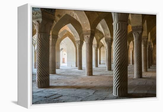 The 48 carved column prayer hall, Masjed-e Vakil (Regent's Mosque), Shiraz, Iran, Middle East-James Strachan-Framed Premier Image Canvas