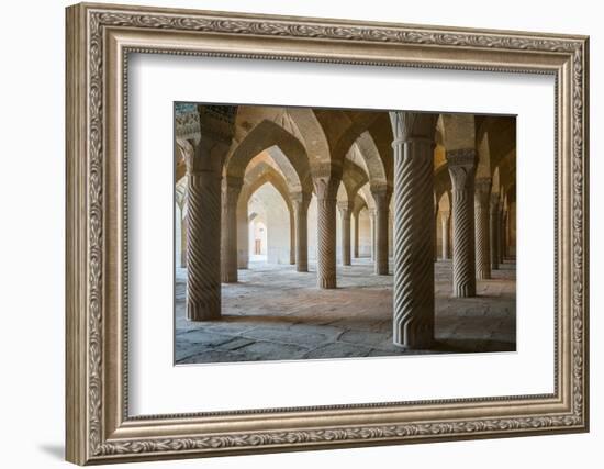 The 48 carved column prayer hall, Masjed-e Vakil (Regent's Mosque), Shiraz, Iran, Middle East-James Strachan-Framed Photographic Print