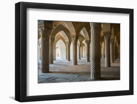 The 48 carved column prayer hall, Masjed-e Vakil (Regent's Mosque), Shiraz, Iran, Middle East-James Strachan-Framed Photographic Print