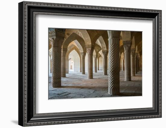 The 48 carved column prayer hall, Masjed-e Vakil (Regent's Mosque), Shiraz, Iran, Middle East-James Strachan-Framed Photographic Print