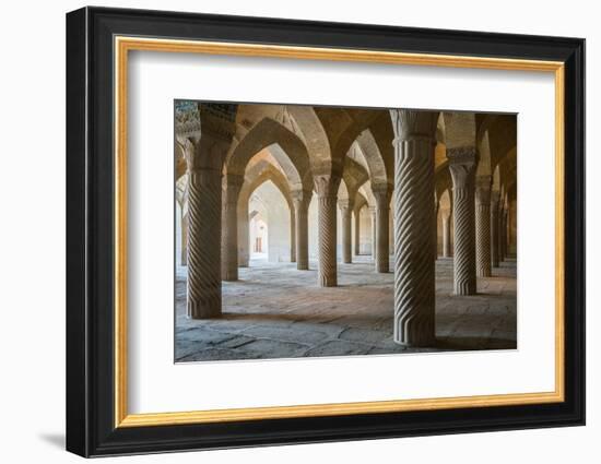 The 48 carved column prayer hall, Masjed-e Vakil (Regent's Mosque), Shiraz, Iran, Middle East-James Strachan-Framed Photographic Print