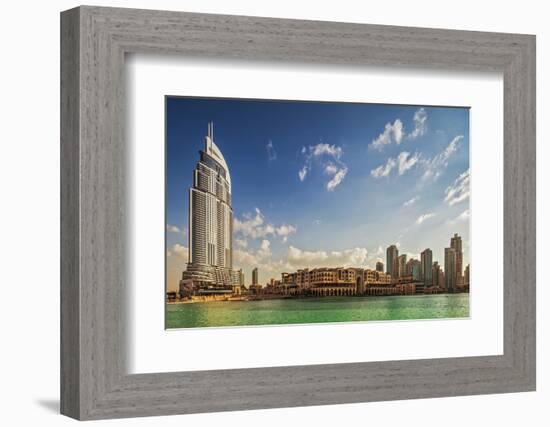 The 5 Star Address Downtown Dubai Hotel Designed by Architects Atkins and Souk Al Bahar-Cahir Davitt-Framed Photographic Print