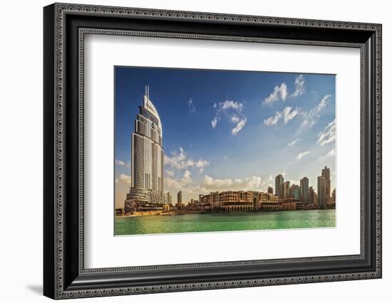 The 5 Star Address Downtown Dubai Hotel Designed by Architects Atkins and Souk Al Bahar-Cahir Davitt-Framed Photographic Print