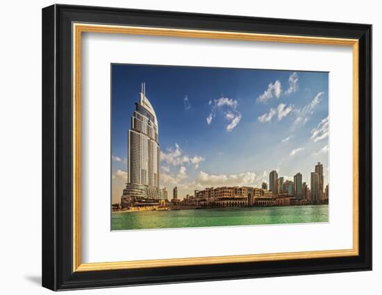 The 5 Star Address Downtown Dubai Hotel Designed by Architects Atkins and Souk Al Bahar-Cahir Davitt-Framed Photographic Print