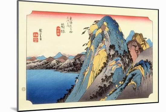 The 53 Stations of the Tokaido, Station 10: Hakone-juku, Kanagawa Prefecture-Ando Hiroshige-Mounted Giclee Print