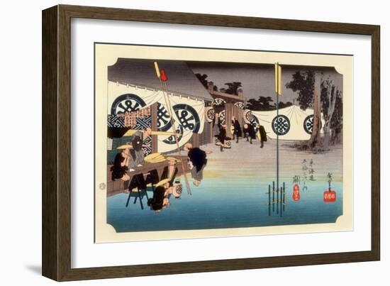 The 53 Stations of the Tokaido, Station 47: Seki-juku, Mie Prefecture-Ando Hiroshige-Framed Giclee Print