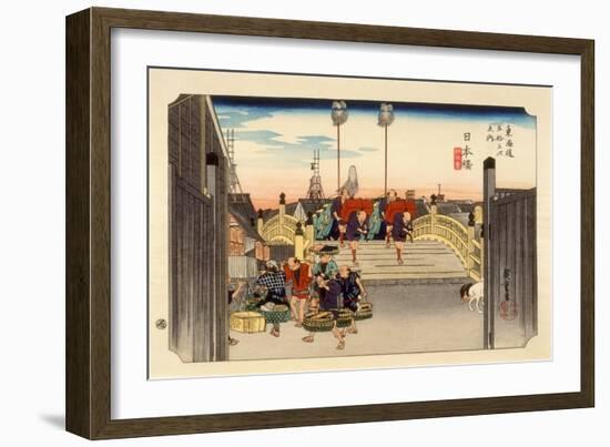 The 53 Stations of the Tokaido, The Start: Nihonbashi, Tokyo-Ando Hiroshige-Framed Giclee Print