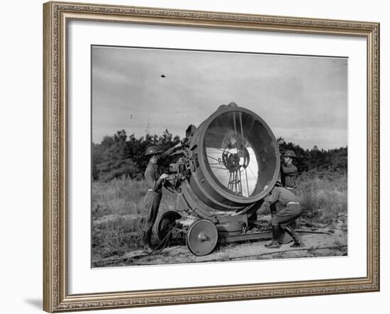 The 62nd Coast Artillery Concealing the Searchlight for Obvious Reasons-Carl Mydans-Framed Premium Photographic Print