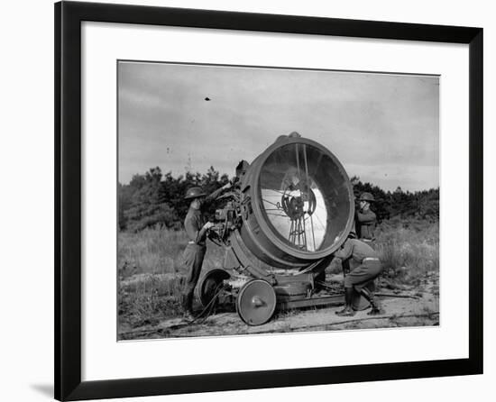 The 62nd Coast Artillery Concealing the Searchlight for Obvious Reasons-Carl Mydans-Framed Premium Photographic Print