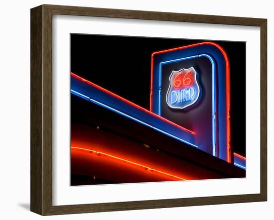 The 66 Diner Along Historic Route 66, Albuquerque, New Mexico-Michael DeFreitas-Framed Photographic Print