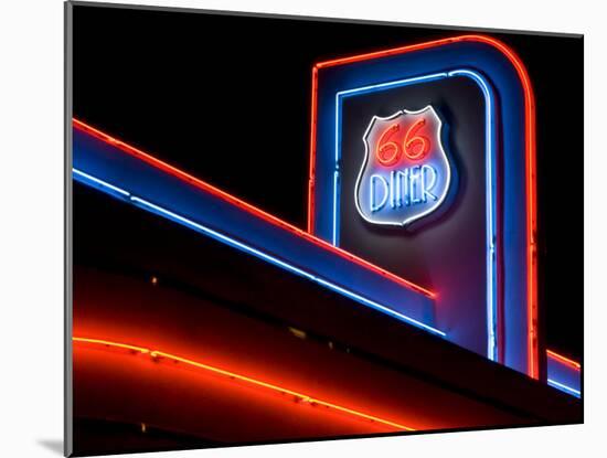 The 66 Diner Along Historic Route 66, Albuquerque, New Mexico-Michael DeFreitas-Mounted Photographic Print