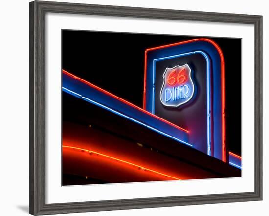 The 66 Diner Along Historic Route 66, Albuquerque, New Mexico-Michael DeFreitas-Framed Photographic Print