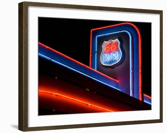 The 66 Diner Along Historic Route 66, Albuquerque, New Mexico-Michael DeFreitas-Framed Photographic Print