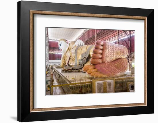 The 66M Reclining Buddha at Chauk Htat Gyi (Chaukhtatgyi) Buddha Temple, Myanmar (Burma)-Matthew Williams-Ellis-Framed Photographic Print