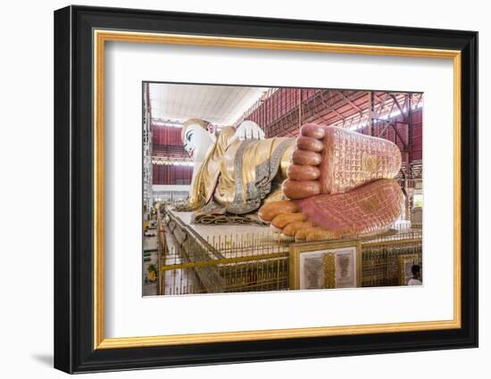 The 66M Reclining Buddha at Chauk Htat Gyi (Chaukhtatgyi) Buddha Temple, Myanmar (Burma)-Matthew Williams-Ellis-Framed Photographic Print