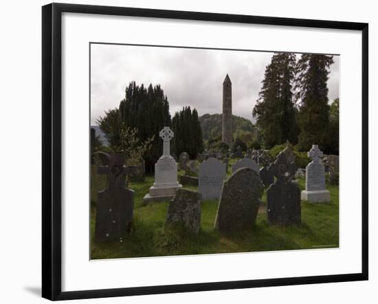 The 6th Century St. Kevin Monastery, Glendalough, County Wicklow, Leinster, Republic of Ireland-Sergio Pitamitz-Framed Photographic Print