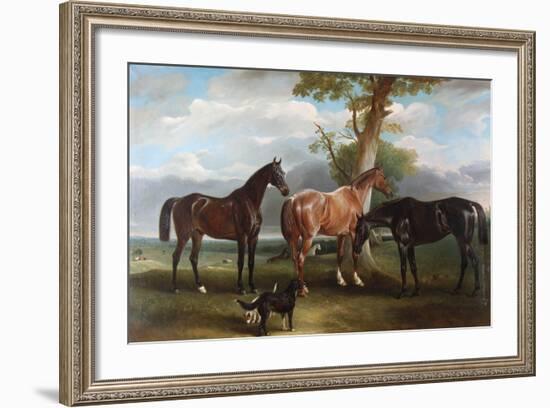 The 6th Duke's Favourite Hunters and Dogs, 1857-John E. Ferneley-Framed Giclee Print