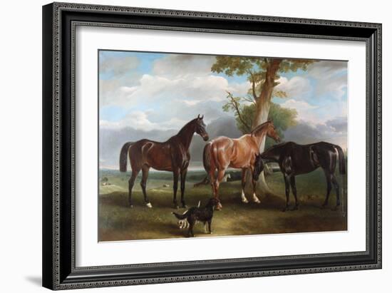 The 6th Duke's Favourite Hunters and Dogs, 1857-John E. Ferneley-Framed Giclee Print