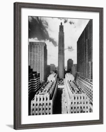 The 70-Story RCA Building Towers Over the City Complex of Rockefeller Center-null-Framed Photographic Print