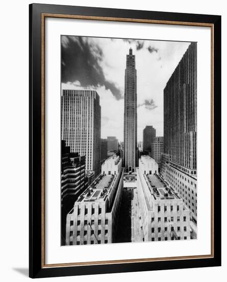 The 70-Story RCA Building Towers Over the City Complex of Rockefeller Center-null-Framed Photographic Print