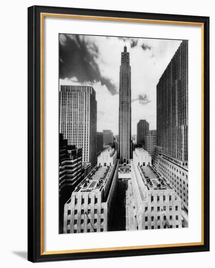 The 70-Story RCA Building Towers Over the City Complex of Rockefeller Center-null-Framed Photographic Print