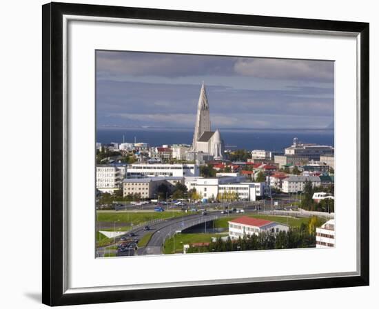 The 75M Tall Steeple and Vast Modernist Church of Hallgrimskirkja, Reykjavik, Iceland-Gavin Hellier-Framed Photographic Print