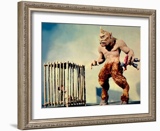 The 7th Voyage Of Sinbad, (AKA The Seventh Voyage Of Sinbad), Cyclops With Prisoners, 1958-null-Framed Photo