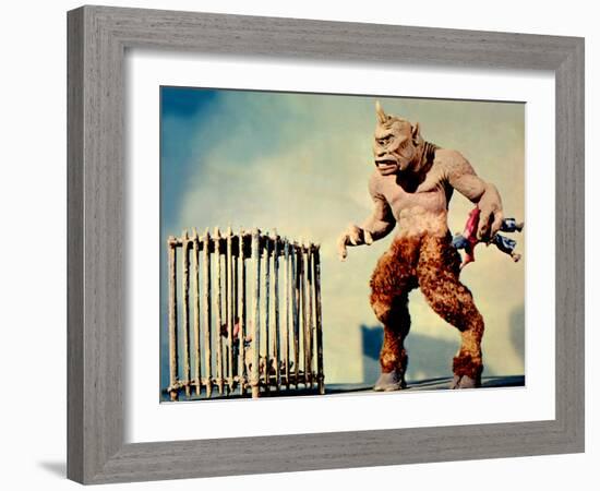 The 7th Voyage Of Sinbad, (AKA The Seventh Voyage Of Sinbad), Cyclops With Prisoners, 1958-null-Framed Photo