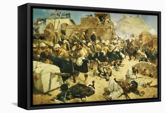 The 92nd Highlanders and the 2nd Gurkhas Storming Gaudi Mullah Sahibhad, Candahar-Richard Caton Woodville-Framed Premier Image Canvas