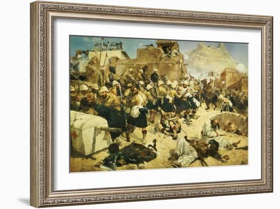 The 92nd Highlanders and the 2nd Gurkhas Storming Gaudi Mullah Sahibhad, Candahar-Richard Caton Woodville-Framed Giclee Print